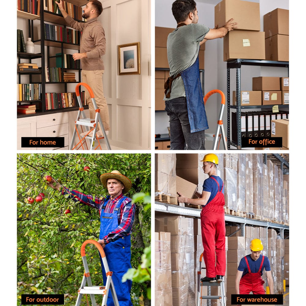 3 Step Ladder Multi-Purpose Folding Aluminium Light Weight Non Slip Platform - Ladders & Scaffolding - photo 9