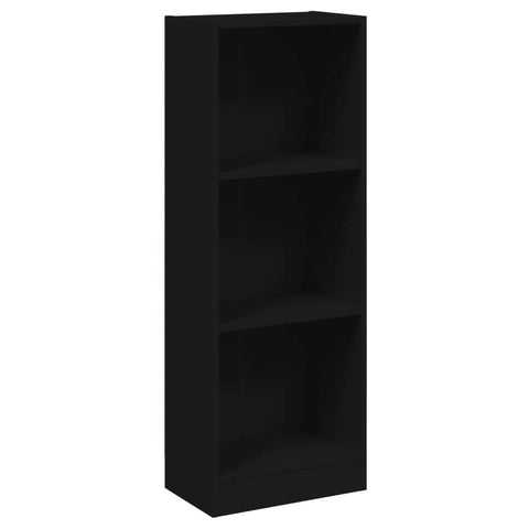 3-Tier Book Cabinet Black  Chipboard