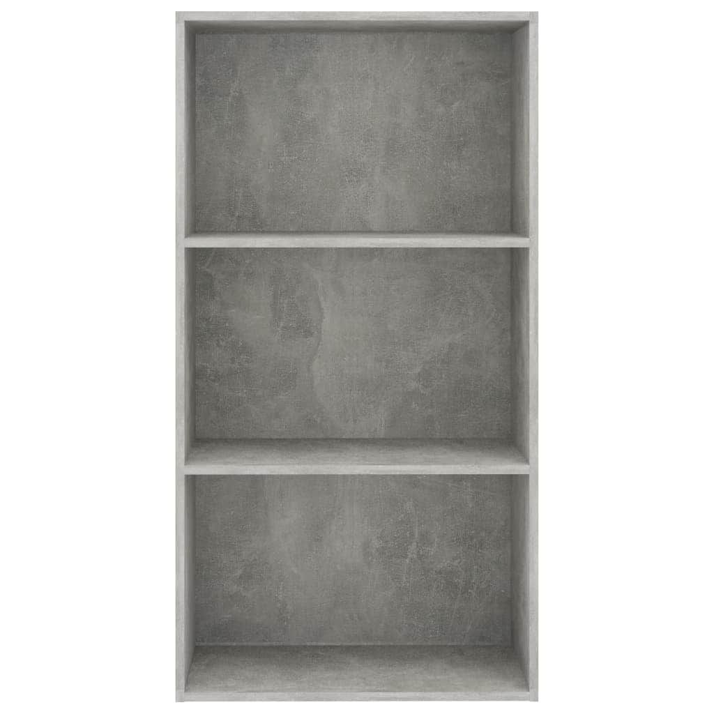 3-Tier Book Cabinet Concrete Grey Chipboard