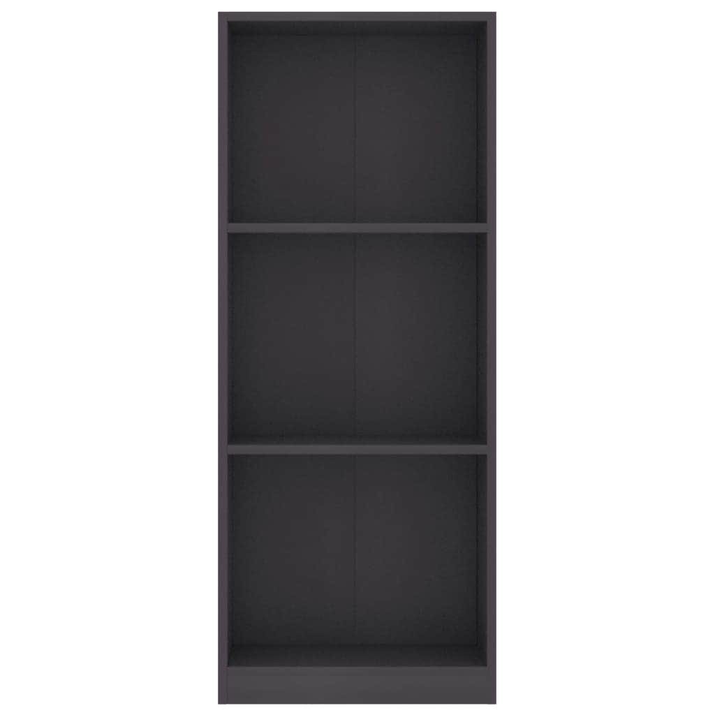 3-Tier Book  Cabinet Grey Chipboard