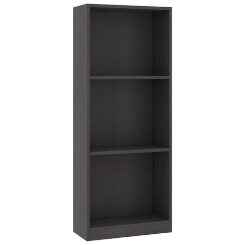 3-Tier Book  Cabinet Grey Chipboard