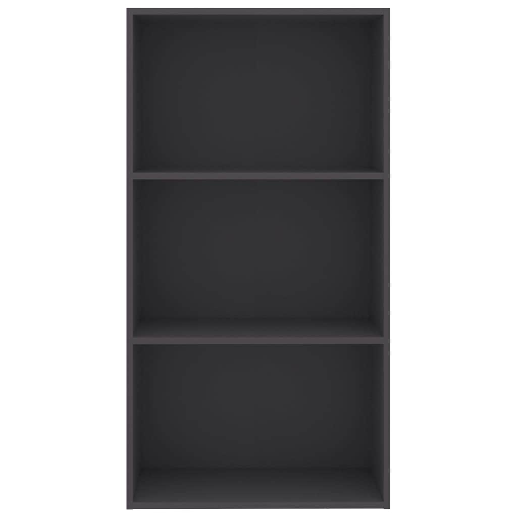 3-Tier Book Cabinet Grey Chipboard
