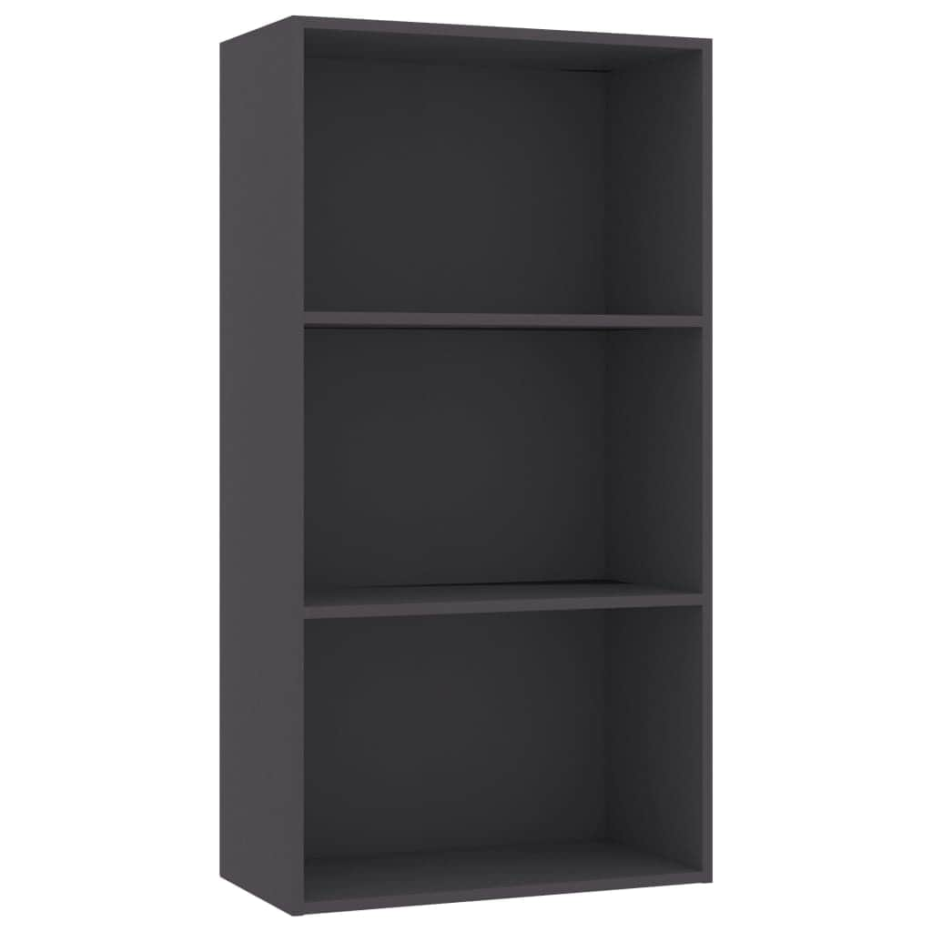 3-Tier Book Cabinet Grey Chipboard