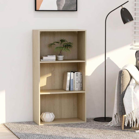 3-Tier Book Cabinet Sonoma Oak Chipboard