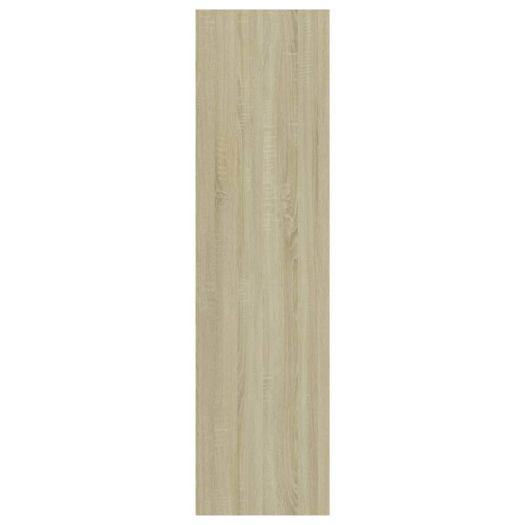 3-Tier Book Cabinet White and Oak Chipboard