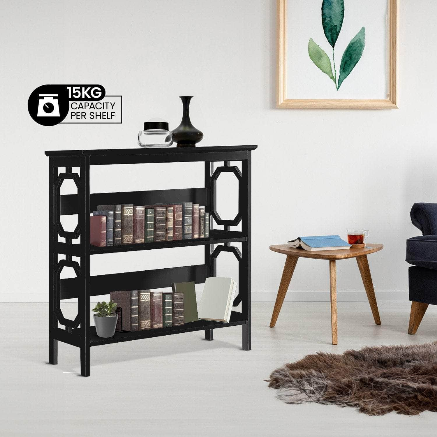 3-Tier Bookshelf Display Rack