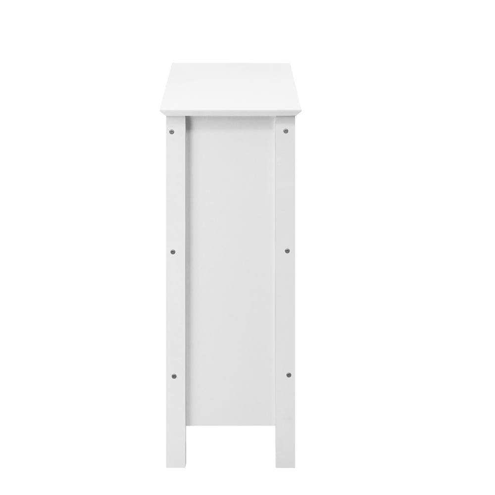 3-Tier Console Table Open Shelf Wooden White