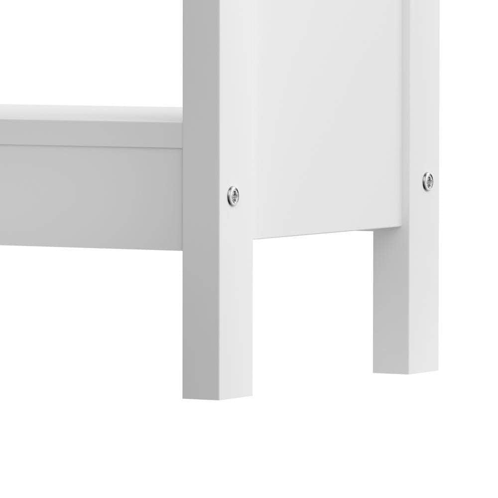 3-Tier Console Table Open Shelf Wooden White