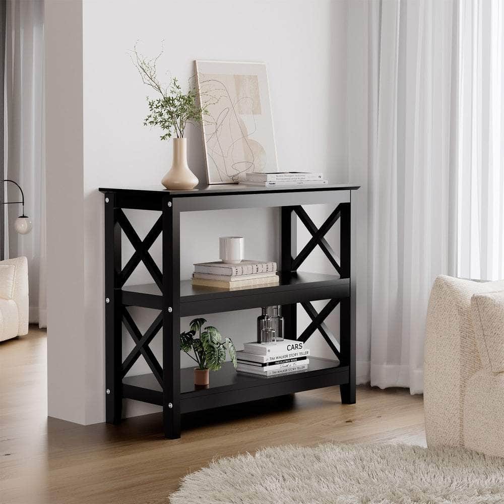3-Tier Console Table X-Design Wooden Black