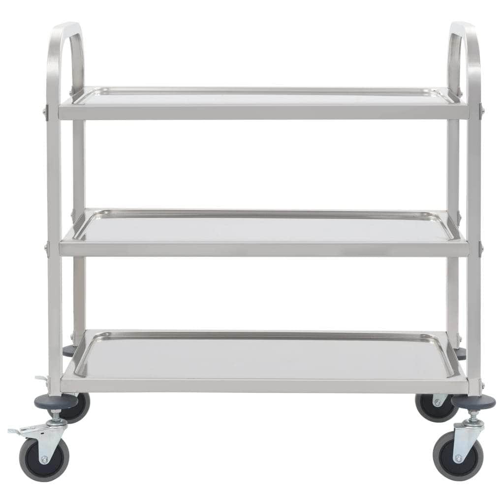 3-Tier Kitchen Trolley Stainless Steel