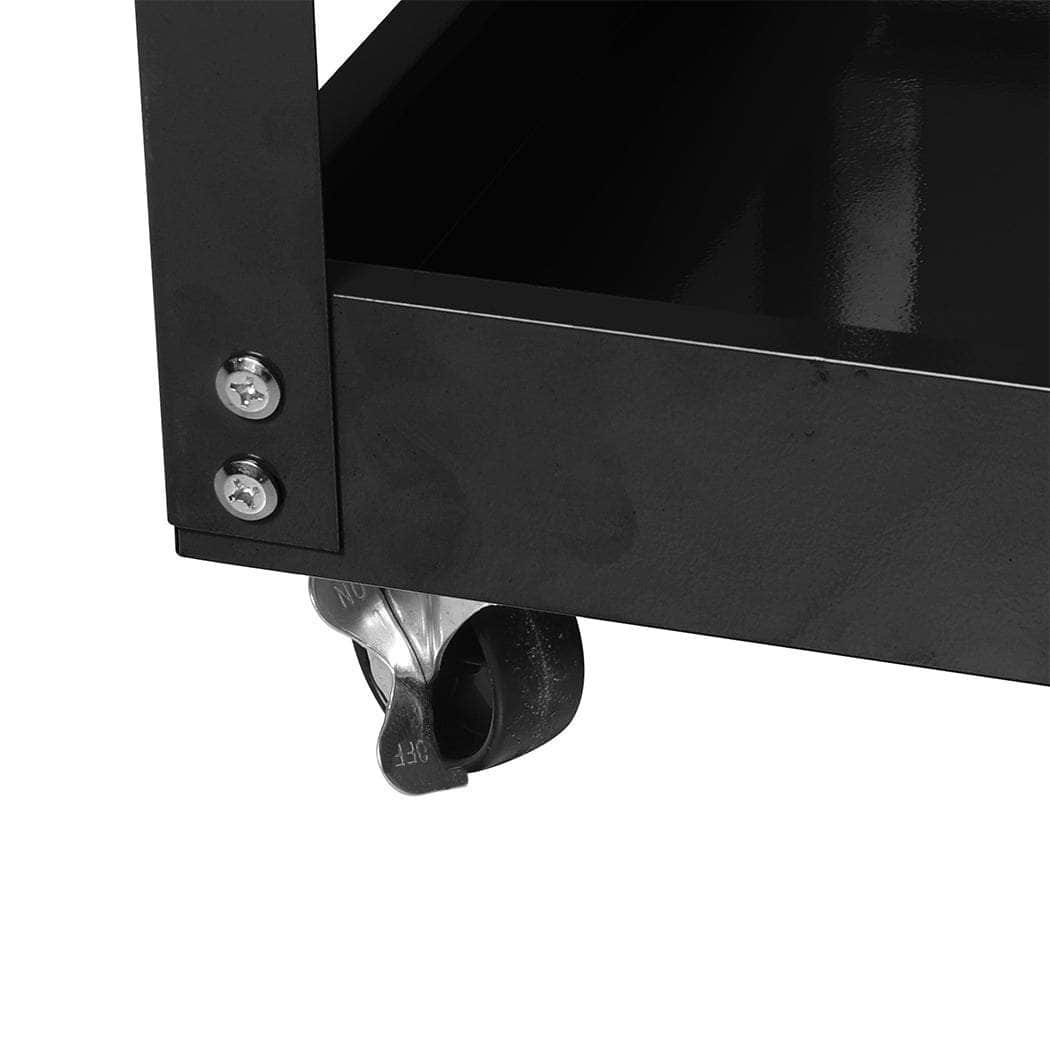 3-Tier Tool Cart Trolley Black