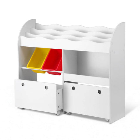 3 Tiers Kids Bookshelf Storage Children Bookcase Toy Box Organiser