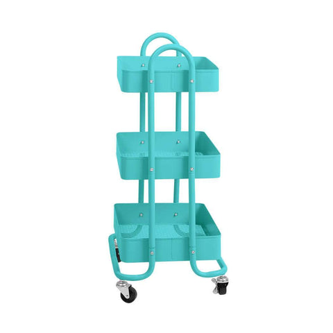 3 Tiers Kitchen Trolley Cart Turquoise