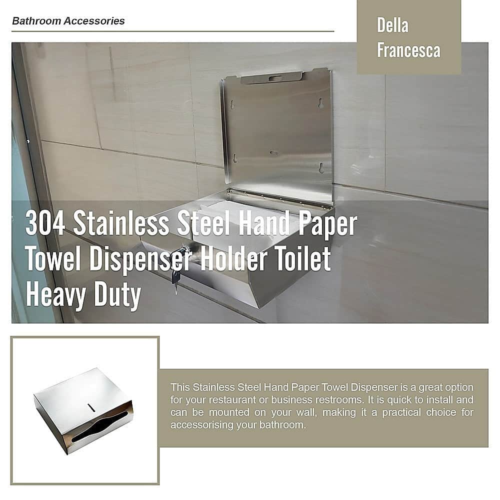 304 Stainless Steel Hand Paper Towel Dispenser Holder Toilet Heavy Duty