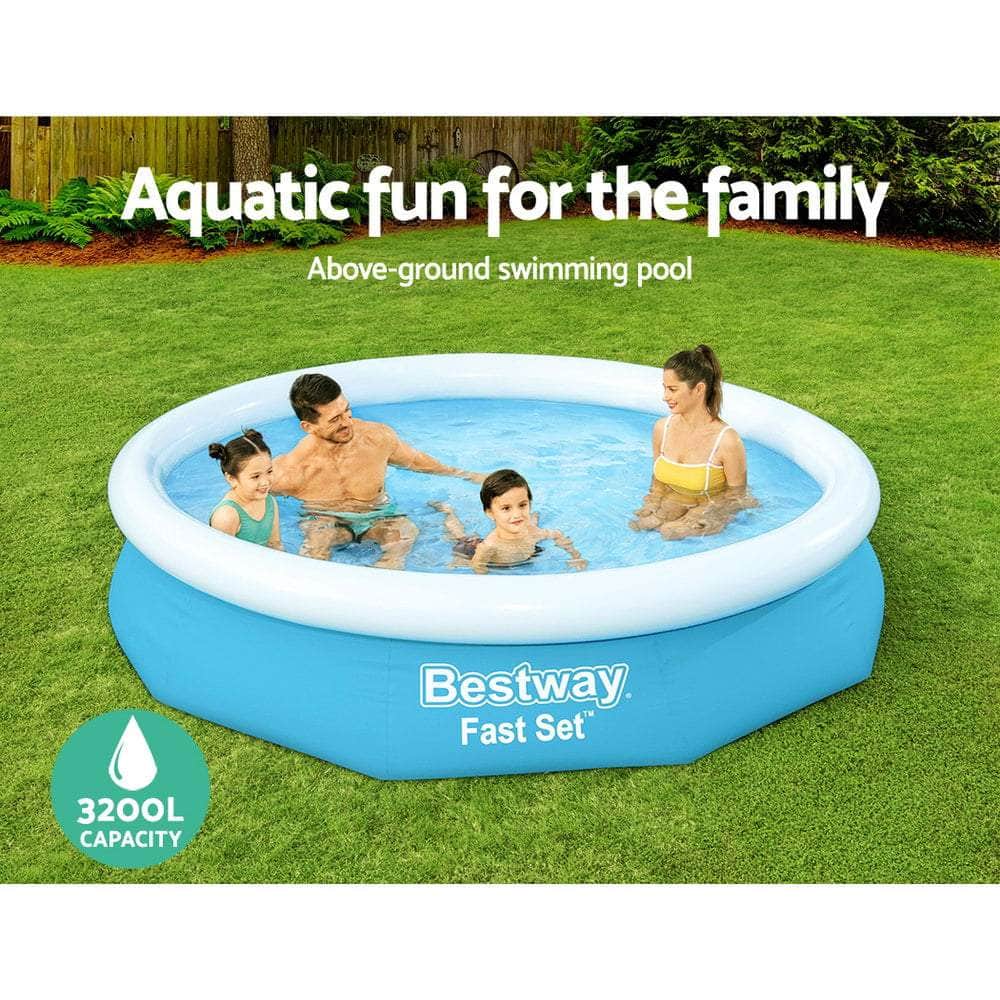 305X66Cm Above Ground Round Inflatable Pool W/ Filter Pump 3200L