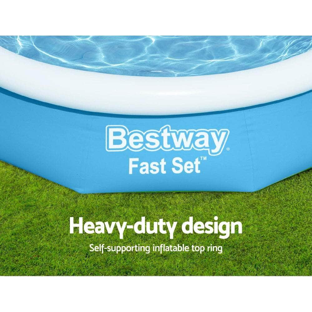 305X66Cm Above Ground Round Inflatable Pool W/ Filter Pump 3200L