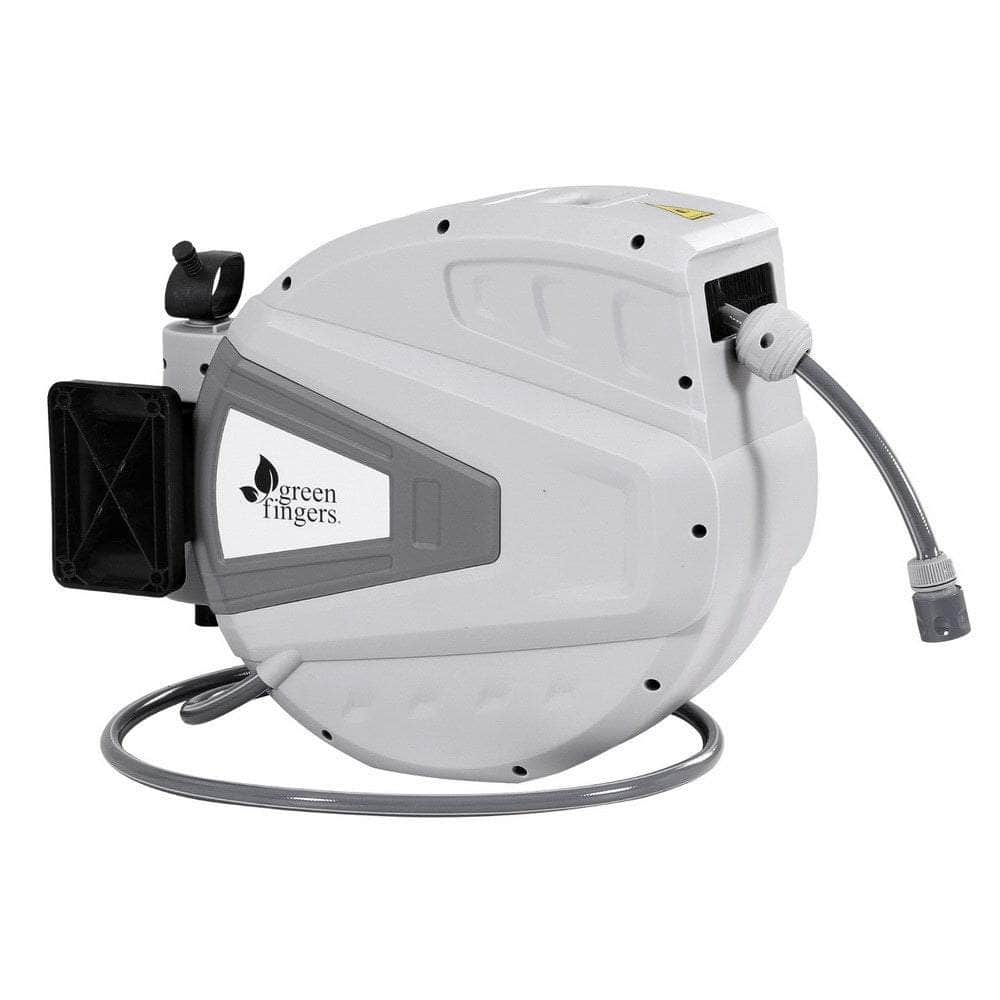 30M Water Hose Reel Retractable Auto Rewind Wall Mount Garden Spray Gun