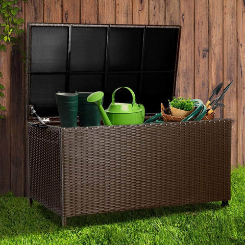 320L Outdoor Wicker Storage Box - Brown