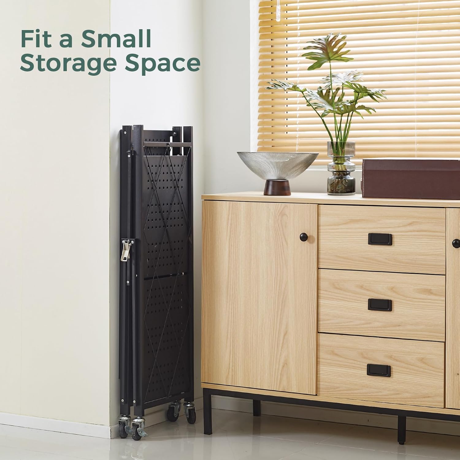 4-Tier Foldable Shelf Unit 34x127x71cm