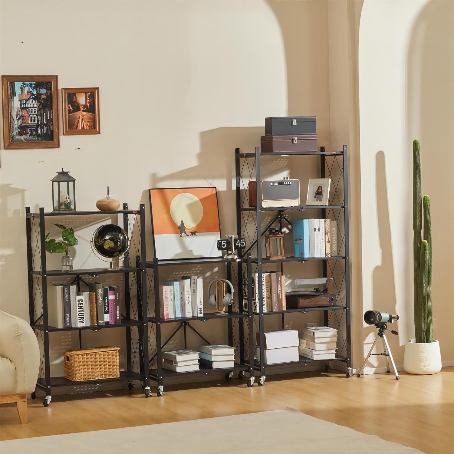4-Tier Foldable Shelf Unit 34x127x71cm