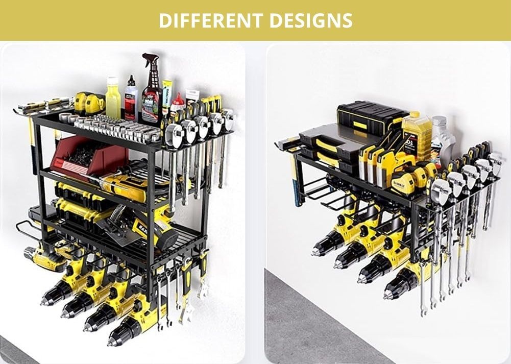 Tool Rack 4-Tier Wall Mount Organizer 25x42x60cm