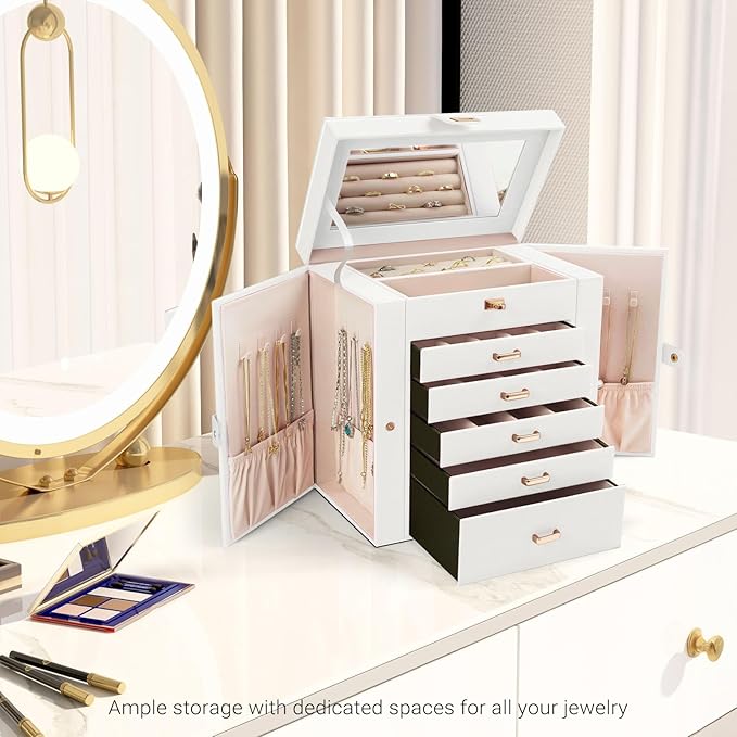 Large Jewelry Box With Drawers 27x28x17cm