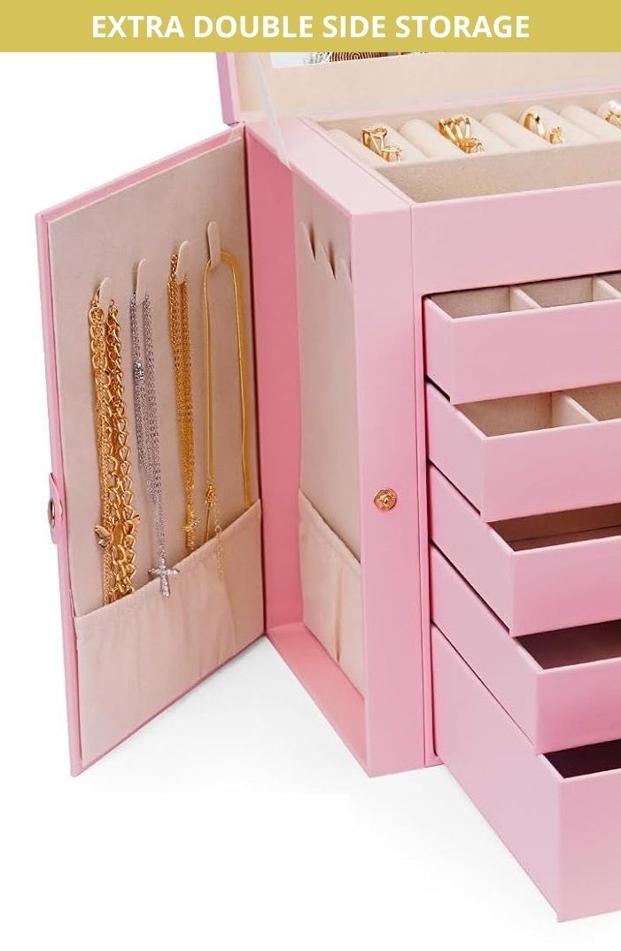 Jewelry Box 6 Layer Pink 27x28x17cm