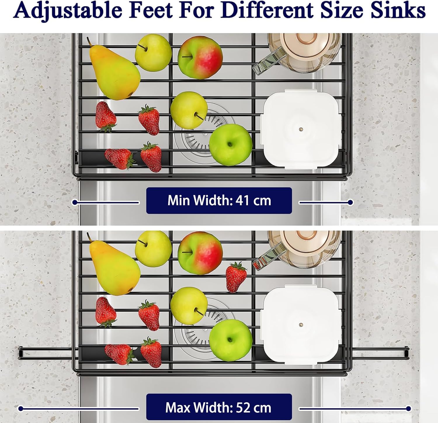 Dish Drying Rack Expandable Stainless Steel 42x31x30cm