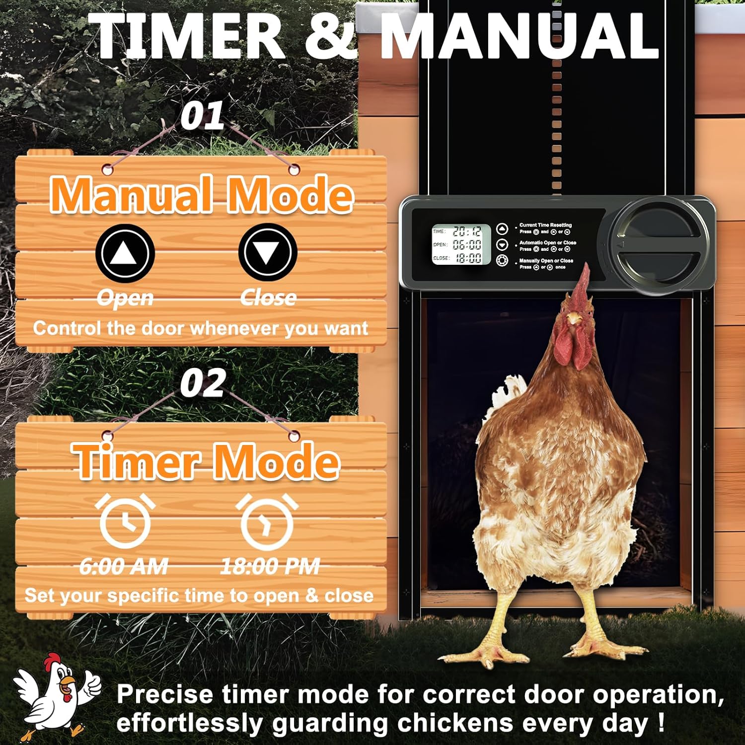 Automatic Chicken Coop Door Opener With Timer 32x4x25cm