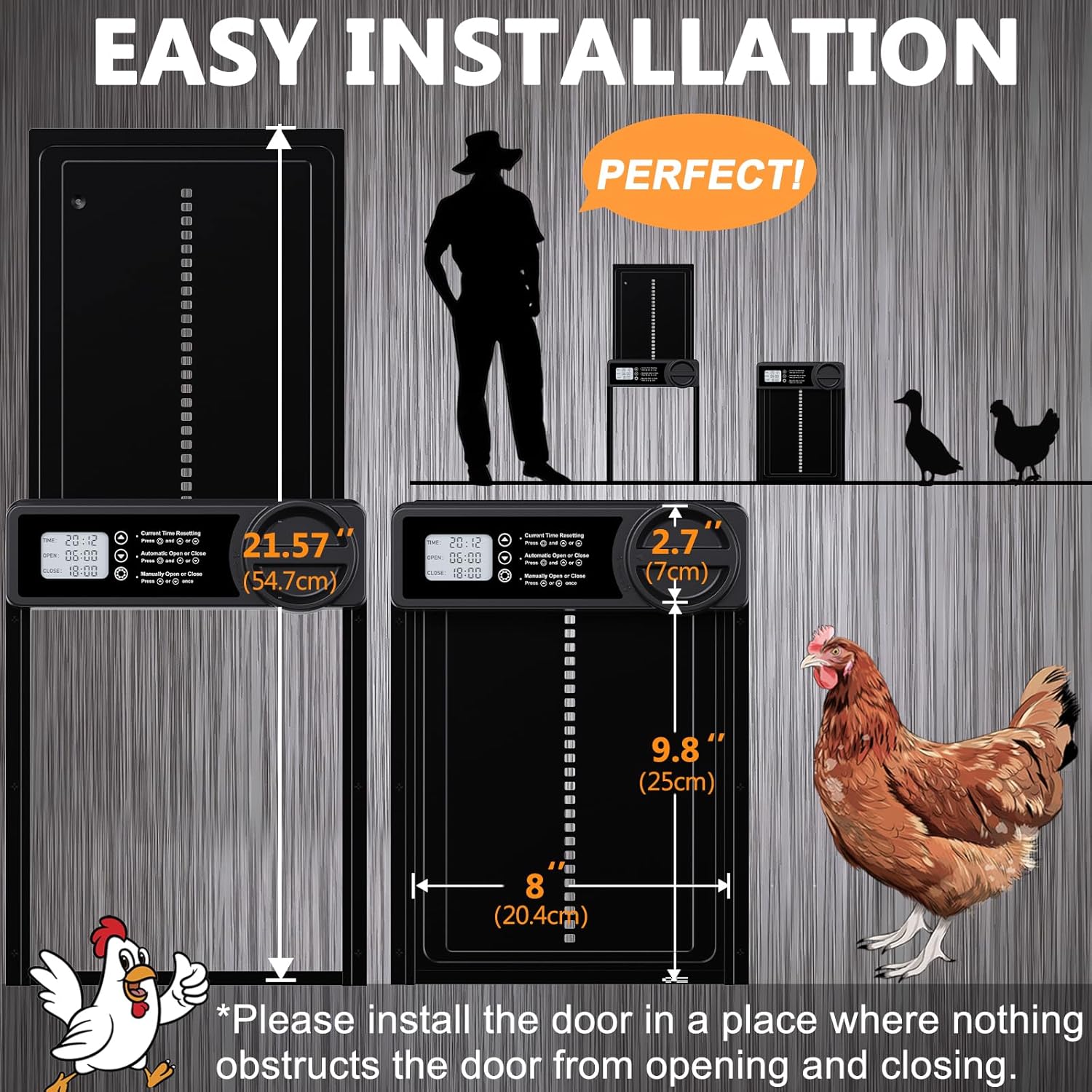 Automatic Chicken Coop Door Opener With Timer 32x4x25cm