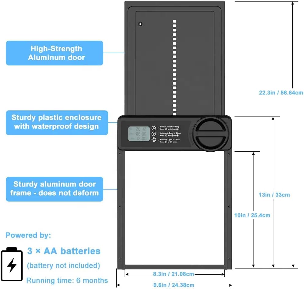 Automatic Chicken Coop Door Opener With Timer 32x4x25cm