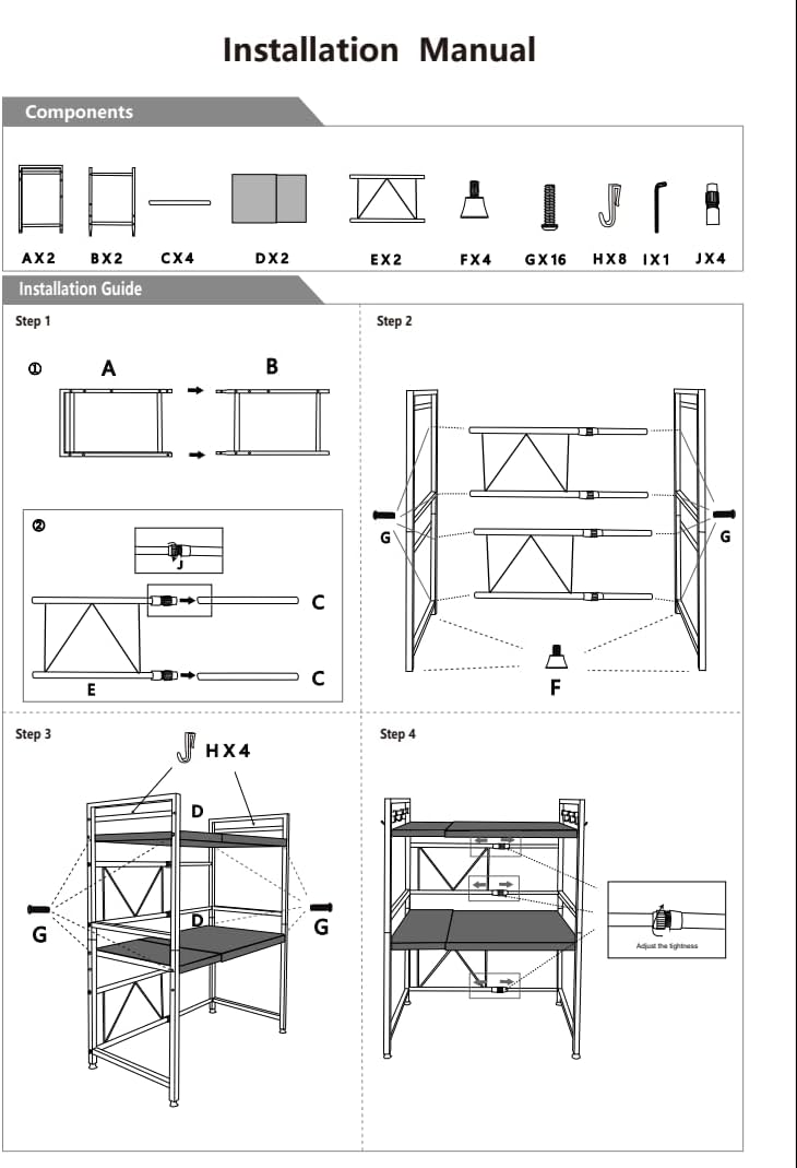 3 Tier Kitchen Rack Shelf 36x78x40cm