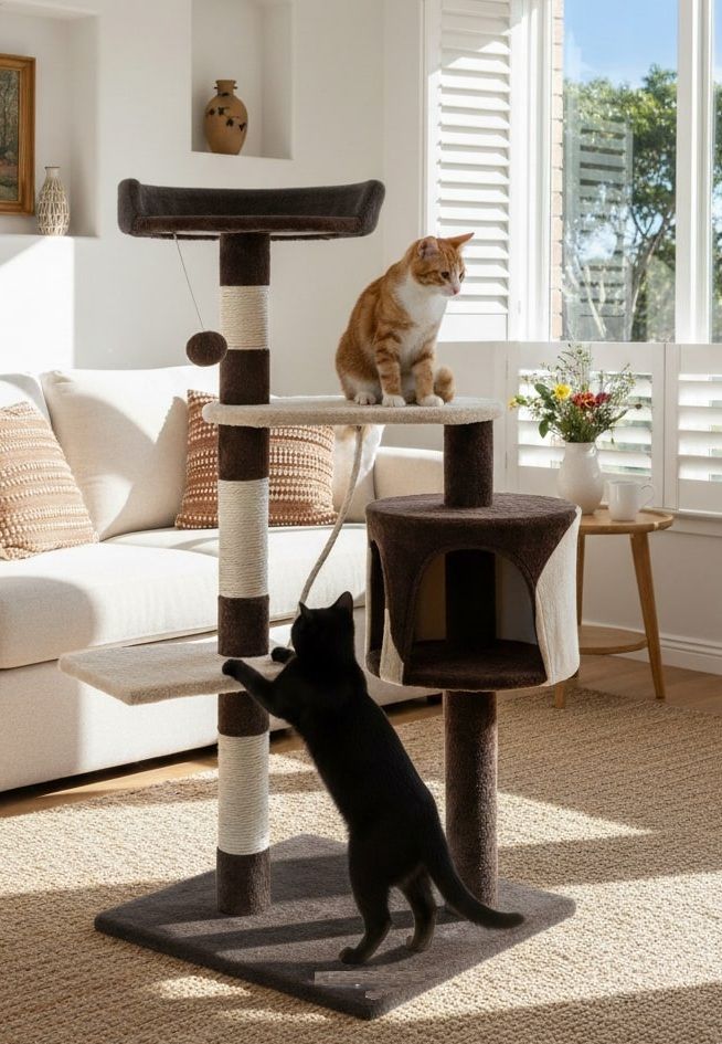 Cat Tree 140cm Indoor Climber 40x140x40cm