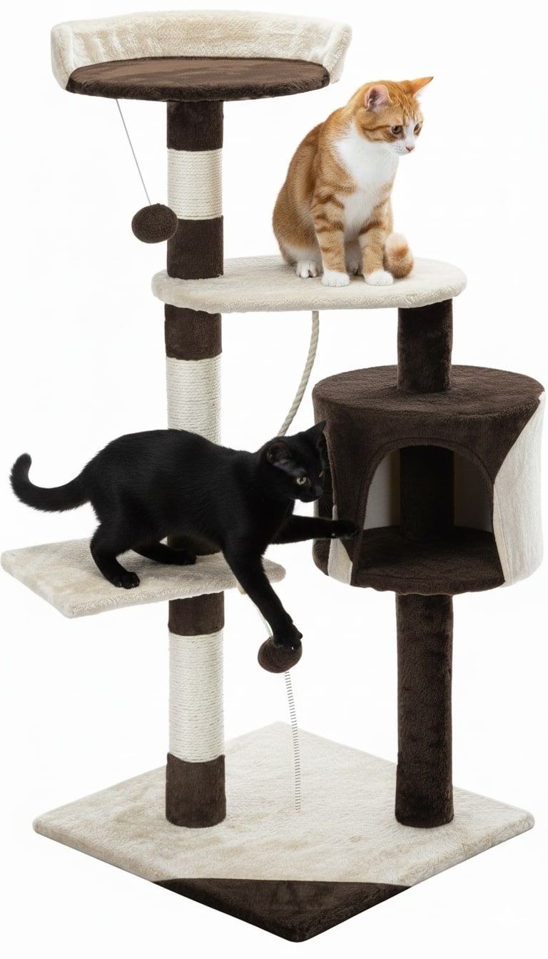 Cat Tree 140cm Plush Perch 40x140x40cm