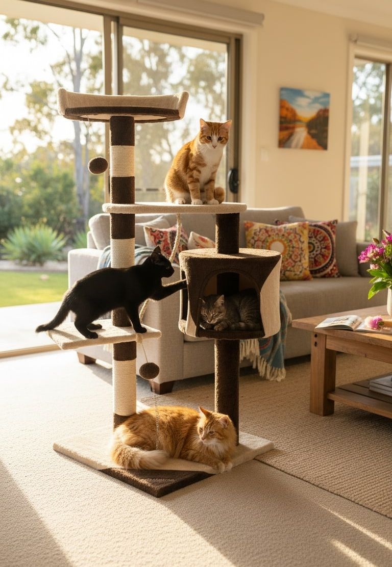 Cat Tree 140cm Plush Perch 40x140x40cm