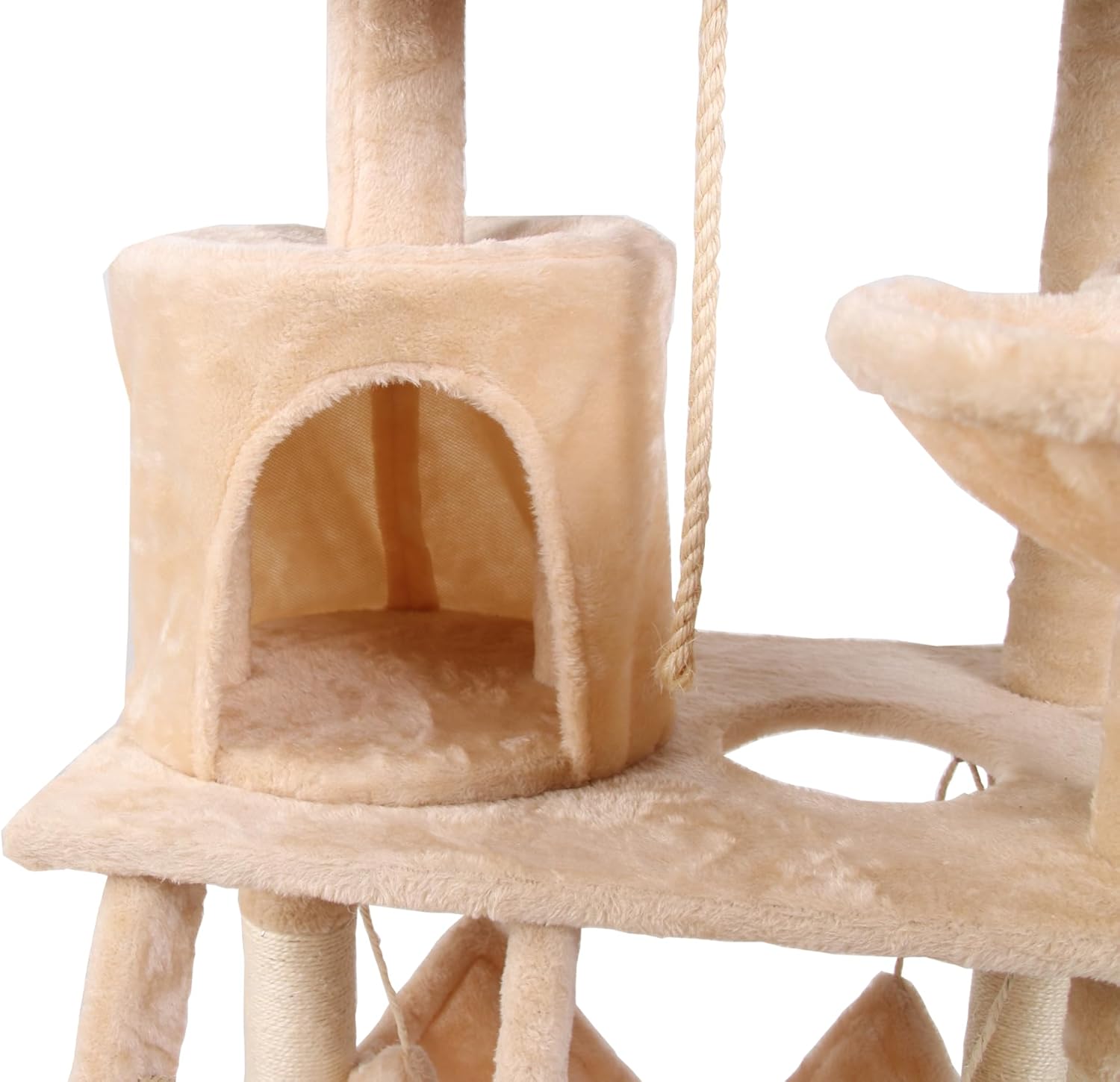 Cat Tree Tower Beige 70x141x40cm
