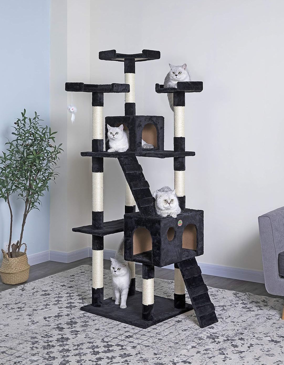 Cat Tree Tower 180cm 61x180x51cm