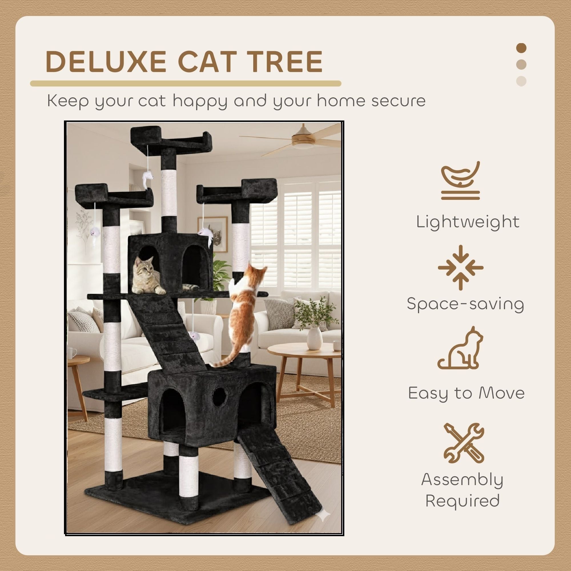Cat Tree Tower 180cm 61x180x51cm