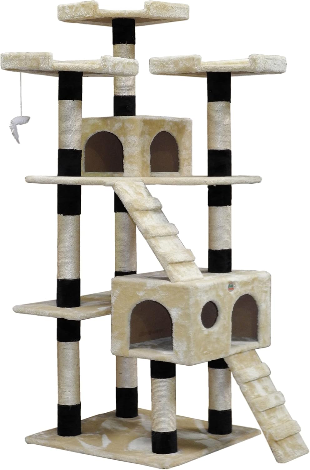Cat Tree Tower 180cm Beige 61x180x51cm