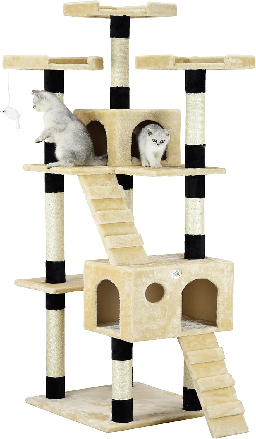 Cat Tree Tower 180cm Beige 61x180x51cm