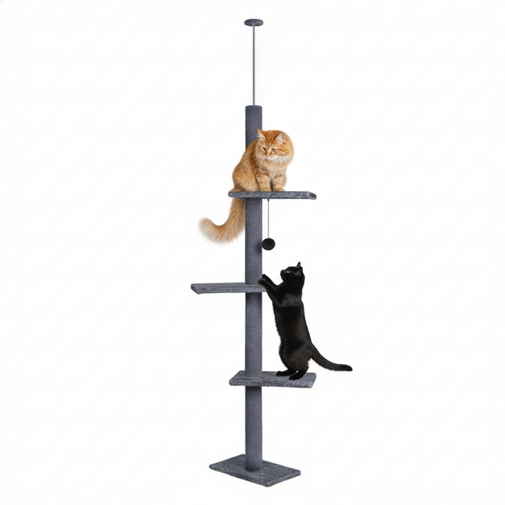 Cat Tree Tower Adjustable Height 43x230x27cm