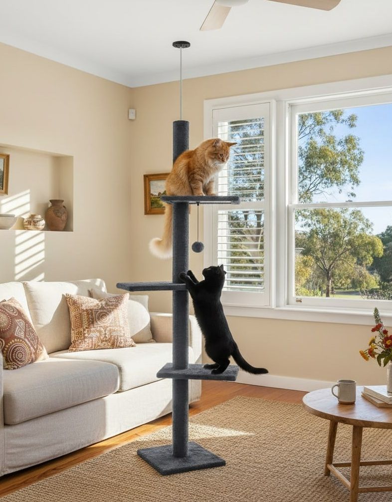 Cat Tree Tower Adjustable Height 43x230x27cm