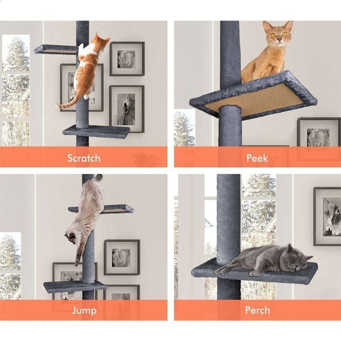 Cat Tree Tower Adjustable Height 43x230x27cm