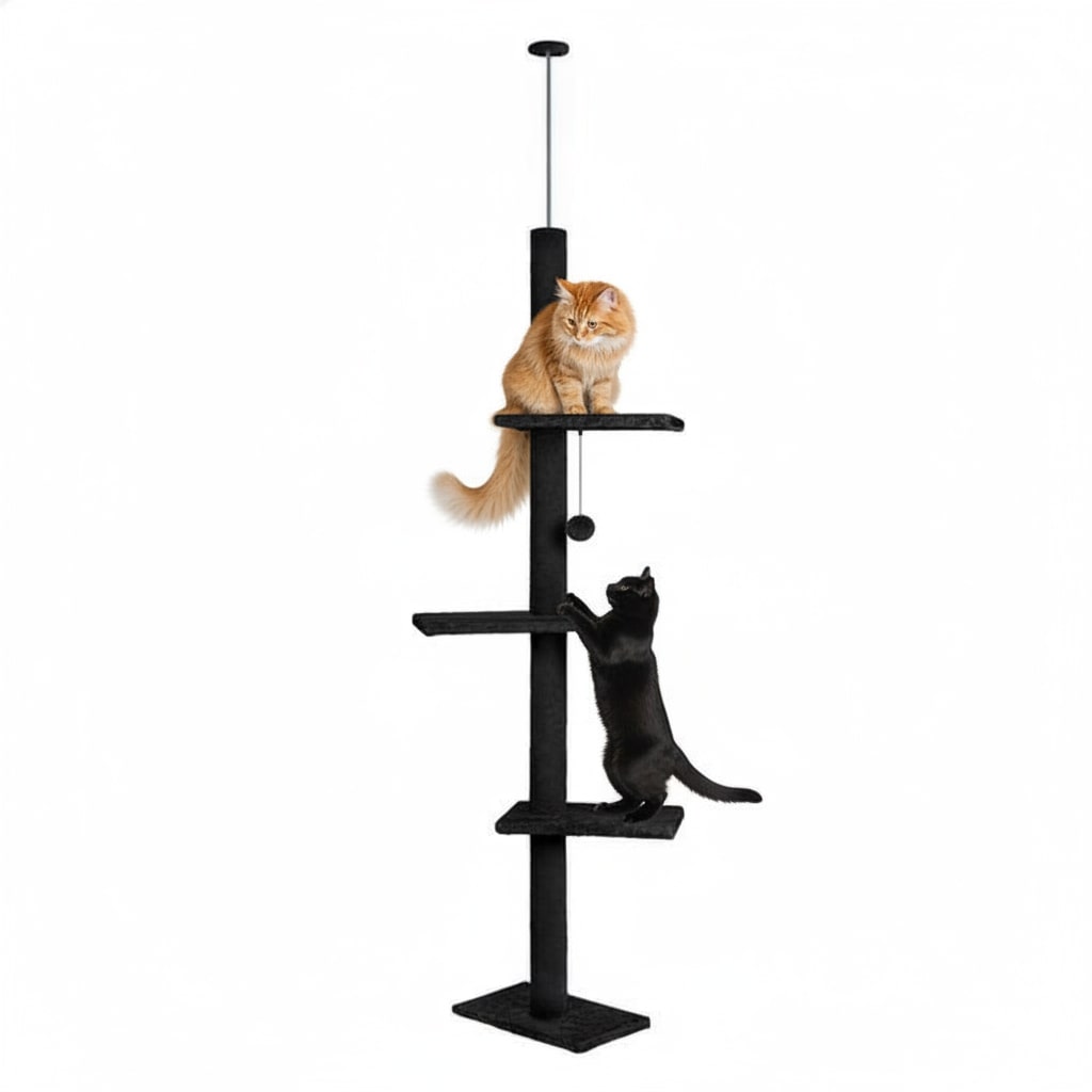 Floor Cat Tree Tower Adjustable 43x230x27cm