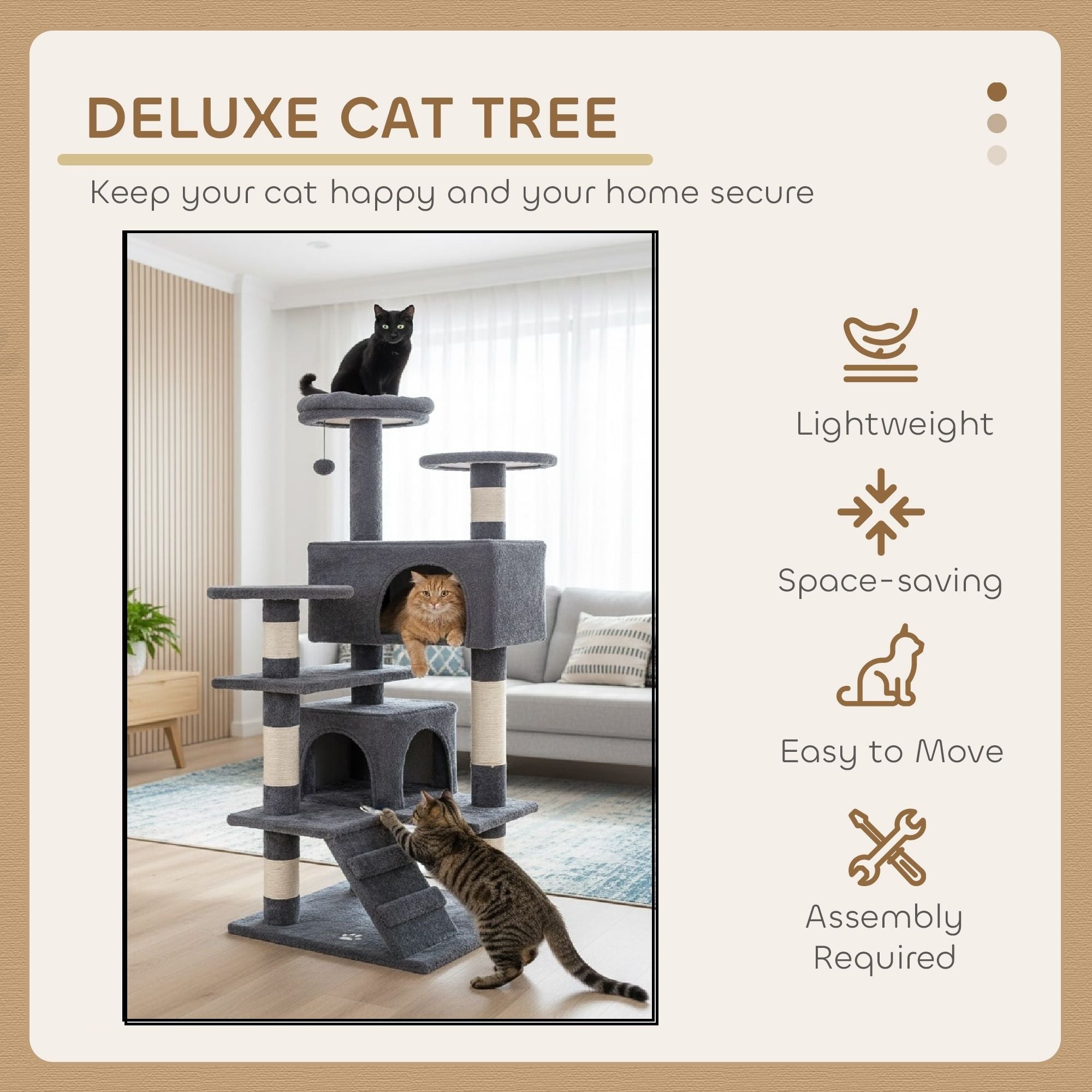 Cat Tree Tower Multi Level 50x134x50cm
