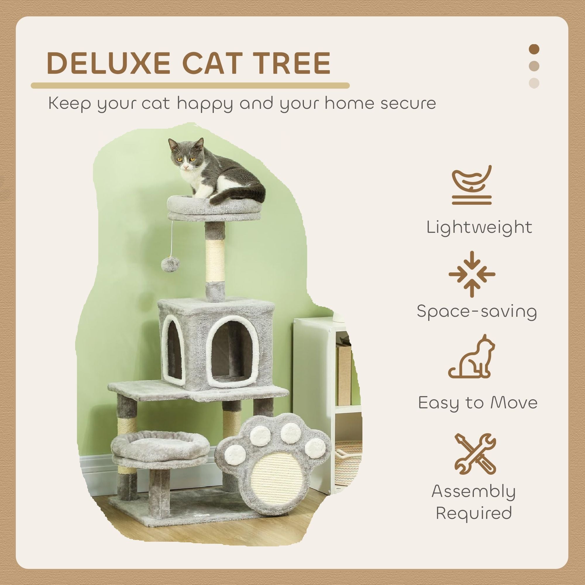 Cat Tree Tower Large Plush 48x110x40cm