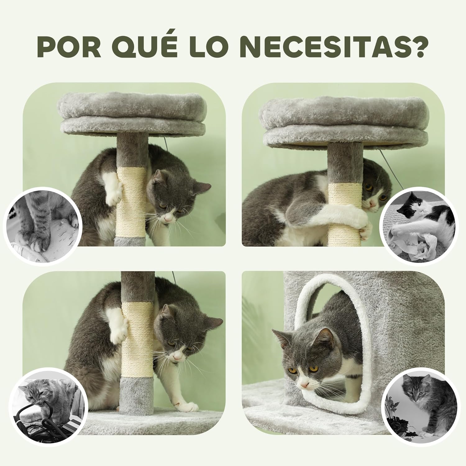 Cat Tree Tower Large Plush 48x110x40cm