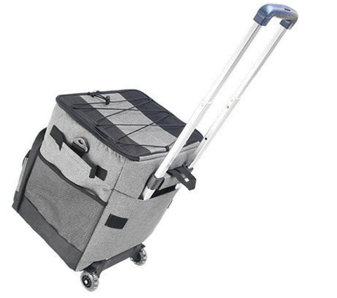 36L Trolley Cooler Picnic Bag for 60 Cans - Grey Elegance