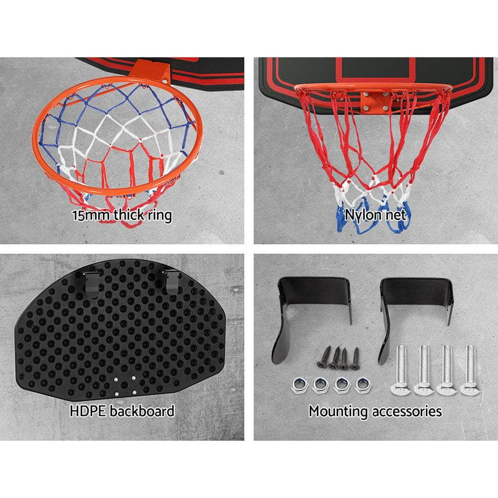 38" Basketball Hoop Backboard Door Wall Mounted Ring Net Sports Kids