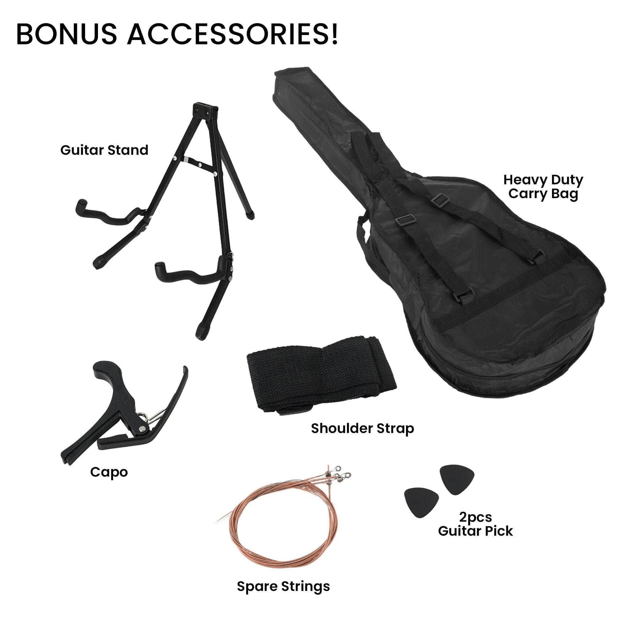 38in Pro Cutaway Acoustic Guitar with Carry Bag - Purple Burst, guitars